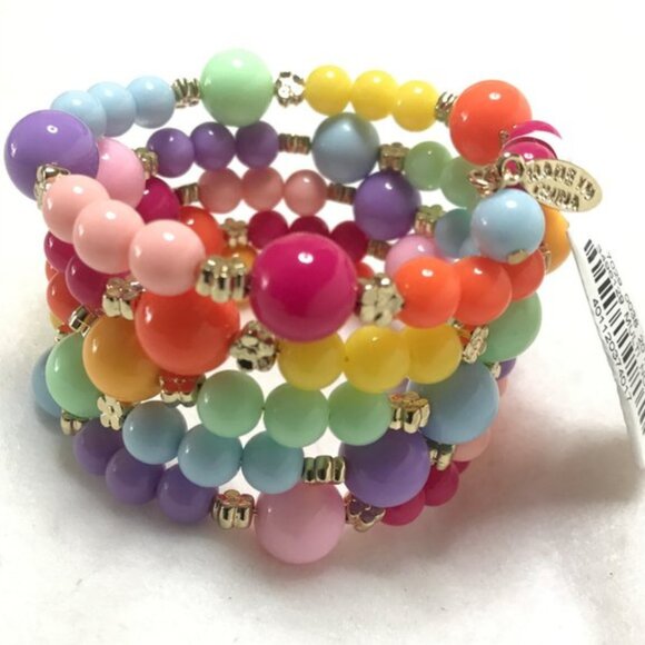 NWT New Greenbeads Rainbow Multi-Row Bracelet - Picture 1 of 6